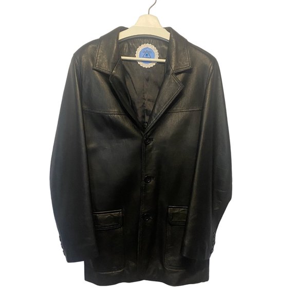 Black Genuine Leather Boxy Leather Jacket L - Picture 3 of 16
